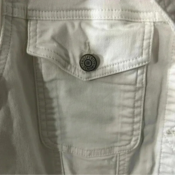 Prosperity Women’s XL White Jean Jacket | Stretch Lightweight Mid-Length - Picture 4 of 13